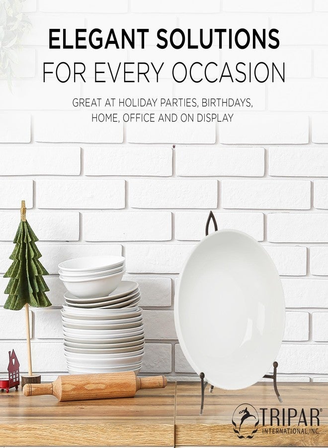 TRIPAR Large York Metal Display Stand for Pictures, Artwork, Bowls, Cookbooks, Platters, & Plates - Image 4