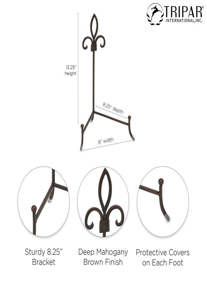 TRIPAR Large York Metal Display Stand for Pictures, Artwork, Bowls, Cookbooks, Platters, & Plates - Image 3