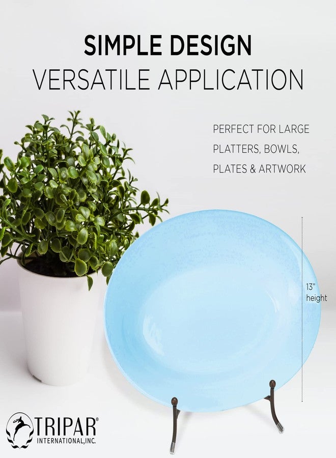 TRIPAR Large York Metal Display Stand for Pictures, Artwork, Bowls, Cookbooks, Platters, & Plates - Image 2