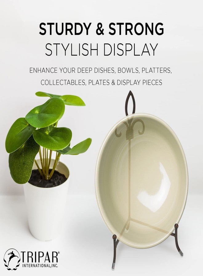 TRIPAR Large York Metal Display Stand for Pictures, Artwork, Bowls, Cookbooks, Platters, & Plates - Image 5