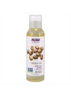 Solutions, Castor Oil, 100% Pure Versatile Skin Care, Multi-Purpose Skin Softener, 4-Ounce