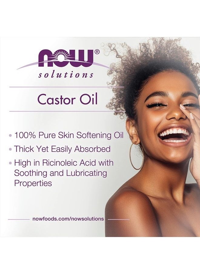 now - Solutions, Castor Oil, 100% Pure Versatile Skin Care, Multi-Purpose Skin Softener, 4-Ounce - Image 1
