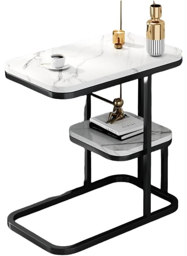 Jumix Jumix Small Table Side Table Coffee Table End Table Sofa Side Table Metal Bedside Table Bedroom Bedside Storage Cabinet Telephone Desk for Living Room Bedroom Office Pack of 1  - Image 1