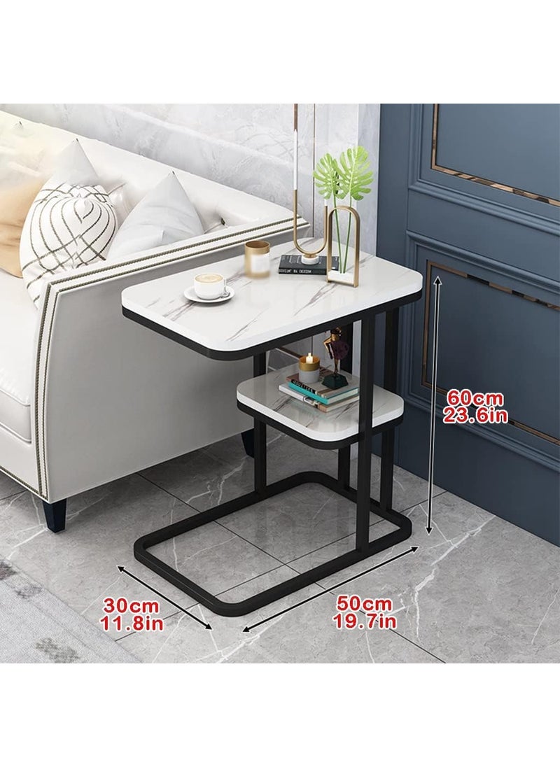 Jumix Jumix Small Table Side Table Coffee Table End Table Sofa Side Table Metal Bedside Table Bedroom Bedside Storage Cabinet Telephone Desk for Living Room Bedroom Office Pack of 1  - Image 3