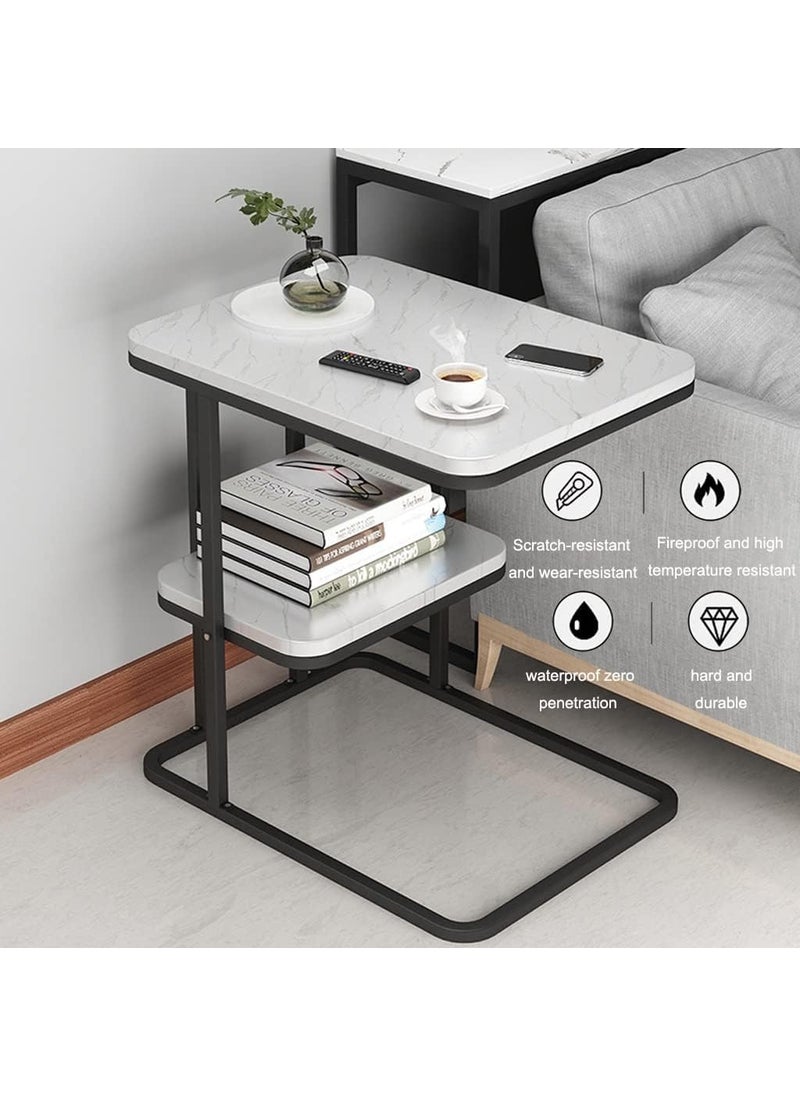 Jumix Jumix Small Table Side Table Coffee Table End Table Sofa Side Table Metal Bedside Table Bedroom Bedside Storage Cabinet Telephone Desk for Living Room Bedroom Office Pack of 1  - Image 4