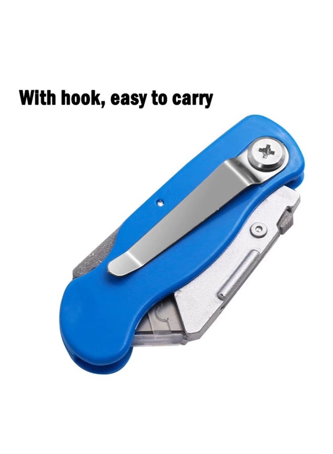 Random Color Utility Knife – Retractable Sharp Hook Cutter for Plastic, Acrylic, Cardboard, and Cable – Durable Carbon Steel Blade & Ergonomic Handle for Home, Office, and DIY Use - Image 5