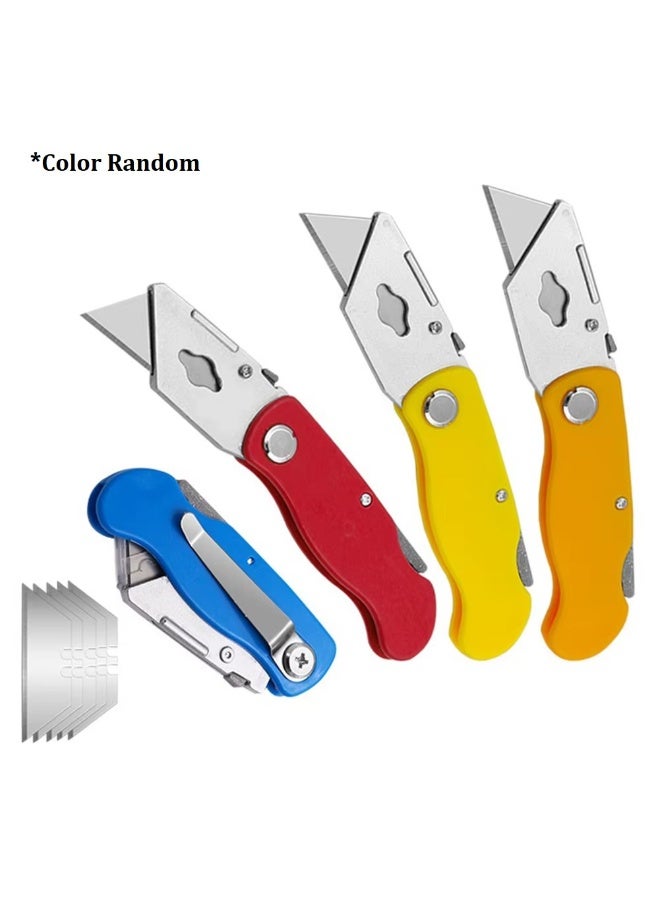 Random Color Utility Knife – Retractable Sharp Hook Cutter for Plastic, Acrylic, Cardboard, and Cable – Durable Carbon Steel Blade & Ergonomic Handle for Home, Office, and DIY Use - Image 1