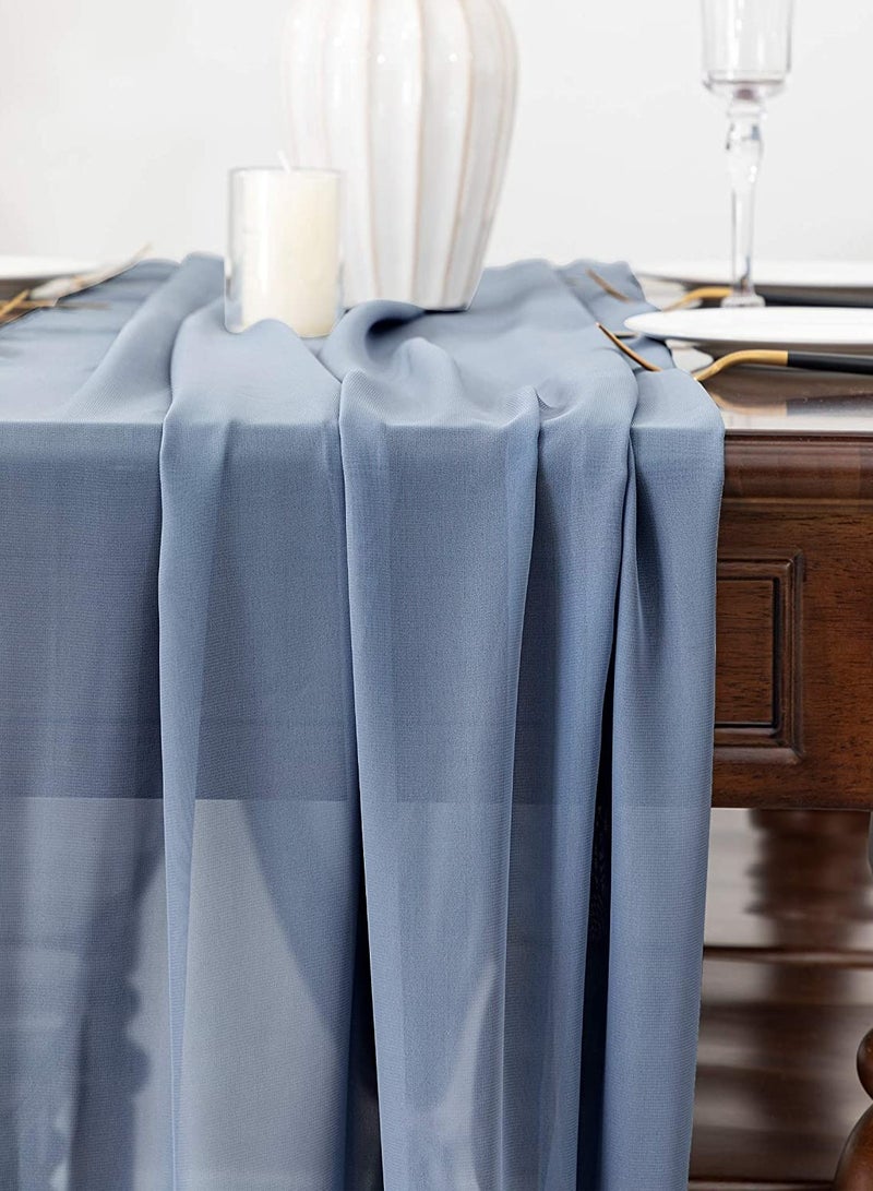 SYOSI Chiffon Table Runner 27x120 Inches Romantic Sheer Fabric for Wedding Decorations Baby Shower Bridal Shower and Birthday Party Cake Table Tulle Decorations Wedding Drapery Ivory - Image 5