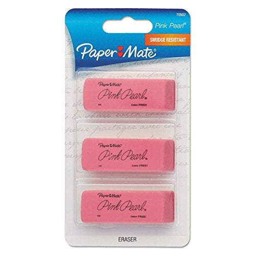 Paper Mate 70502 Pink Pearl Eraser, Medium, 3/Pack - Image 2