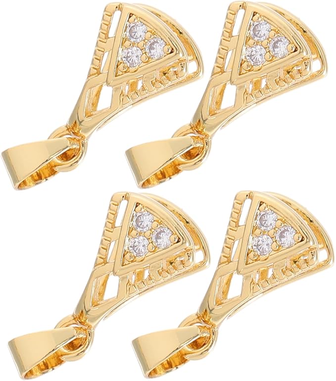 4pcs Gold Melon Seed Buckle Pendant Clasp Bail For DIY Jewelry Making - Image 1