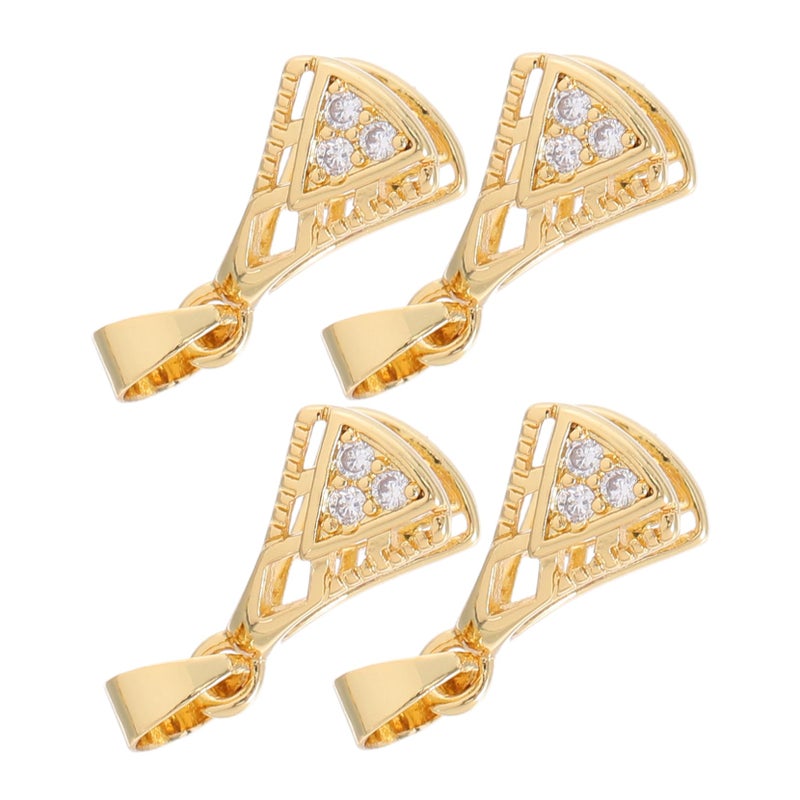 4pcs Gold Melon Seed Buckle Pendant Clasp Bail For DIY Jewelry Making - Image 2