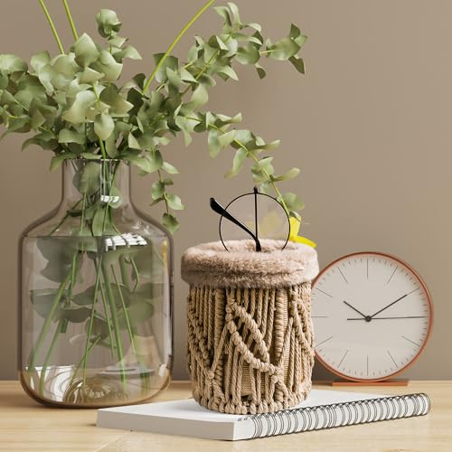 HOSROOME Glasses Holder for Nightstand Boho Decor Eyeglass Holder Stand for Office Desk Organizer-Brown - Image 3