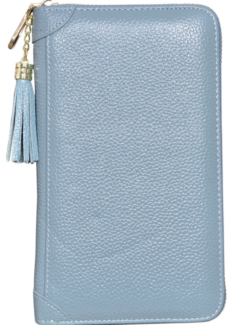 Excefore Genuine Leather Credit Card Holder Zipper Wallet, RFID Blocking Secure Card Case, Leather Card Case Organizer with 60 Card Slots, Suitable for Women Girl Perfect Gift  - Image 2