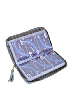 Excefore Genuine Leather Credit Card Holder Zipper Wallet, RFID Blocking Secure Card Case, Leather Card Case Organizer with 60 Card Slots, Suitable for Women Girl Perfect Gift  - Image 4