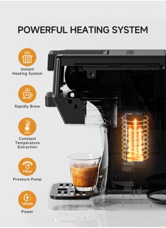 Walphin 3in1 Coffee Maker19Bar Multicapsule Espresso Coffee Machine Cold and Hot Brewing Espresso Coffee Maker Cappuccino&Latte Maker for Dolce Gusto/Nespresso Original/GroundCoffee  - Image 2