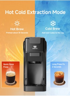 Walphin 3in1 Coffee Maker19Bar Multicapsule Espresso Coffee Machine Cold and Hot Brewing Espresso Coffee Maker Cappuccino&Latte Maker for Dolce Gusto/Nespresso Original/GroundCoffee  - Image 5