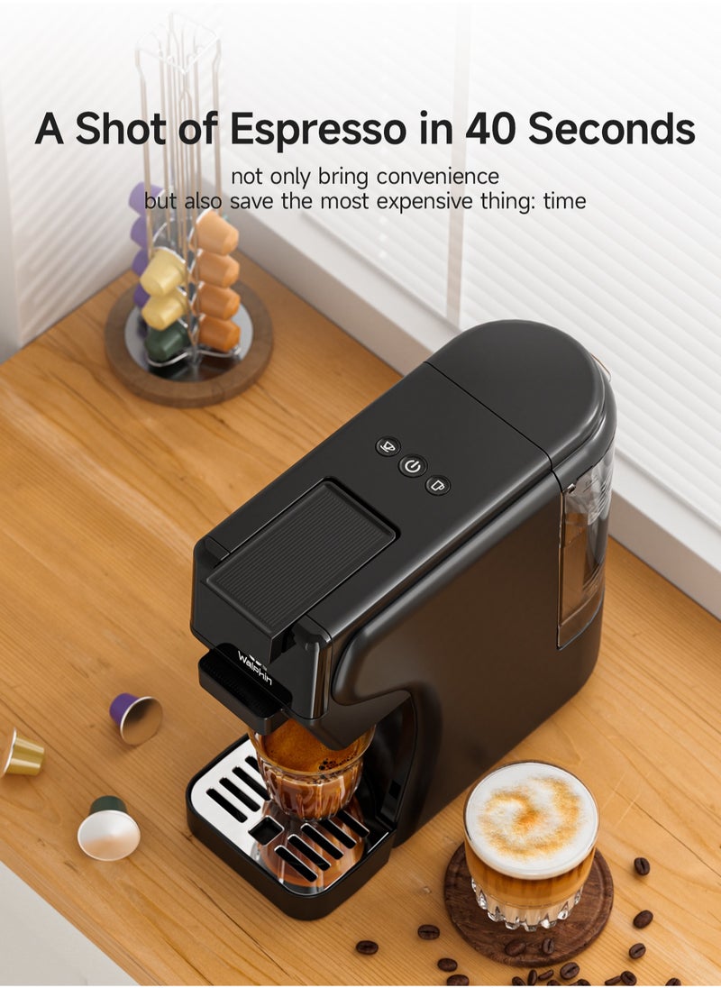 Walphin - 3in1 Coffee Maker19Bar Multicapsule Espresso Coffee Machine Cold and Hot Brewing Espresso Coffee Maker Cappuccino&Latte Maker for Dolce Gusto/Nespresso Original/GroundCoffee - Image 1