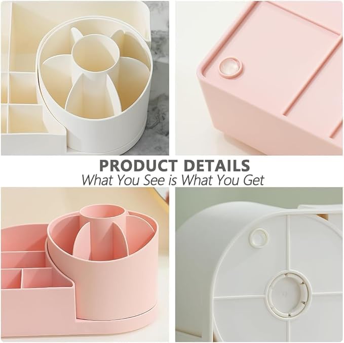 Shrux Large Capacity Cosmetic Storage Box Makeup Drawer Organizer, Home Office Table Storage Container, Stationary Item Desktop Organizer, Desktop Sundries Storage Box,women accessories storage self - Image 5