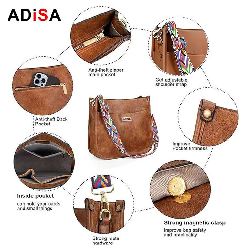 ADISA trendy hobo shoulder handbag for women and girls with crossbody sling belt (AD4082) - Image 4