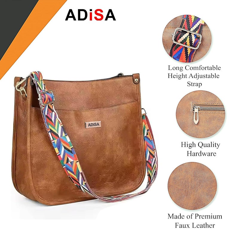 ADISA trendy hobo shoulder handbag for women and girls with crossbody sling belt (AD4082) - Image 3