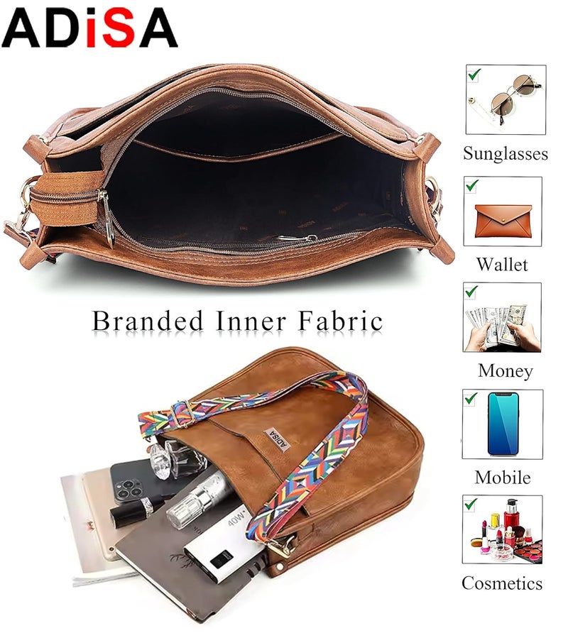 ADISA trendy hobo shoulder handbag for women and girls with crossbody sling belt (AD4082) - Image 5