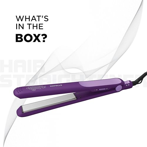 Havells HS4101 Ceramic Plates Fast Heat up Hair Straightener, Straightens & Curls, Suitable for all Hair Types (Purple) - Image 2