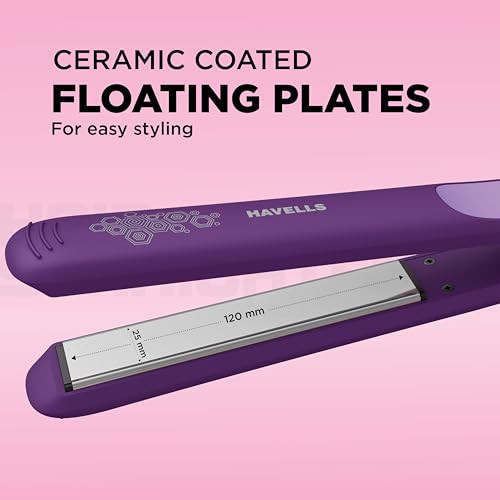 Havells HS4101 Ceramic Plates Fast Heat up Hair Straightener, Straightens & Curls, Suitable for all Hair Types (Purple) - Image 5