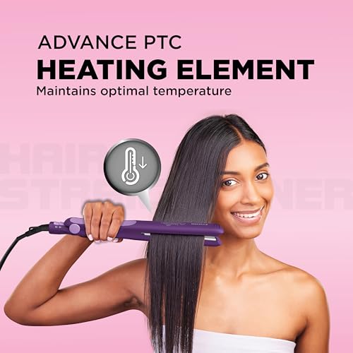 Havells HS4101 Ceramic Plates Fast Heat up Hair Straightener, Straightens & Curls, Suitable for all Hair Types (Purple) - Image 4