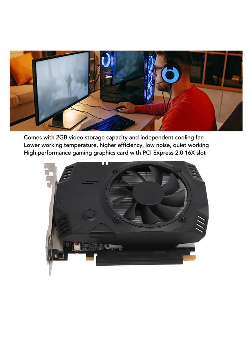 Generic GT730 2GB DDR3 128bit Gaming Graphics Card 2560x1600 Resolution PCI Express 2.0 16X PCIE Graphics Card GPU Video Card with Fan  - Image 2