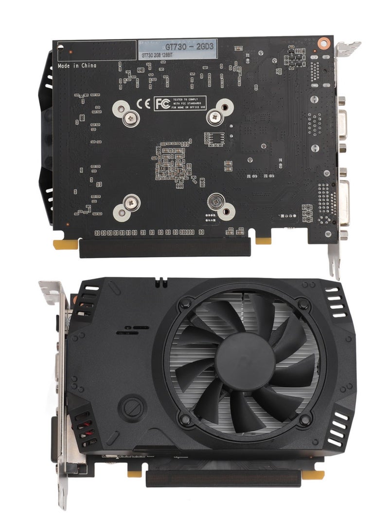 GT730 2GB DDR3 128bit Gaming Graphics Card 2560x1600 Resolution PCI Express 2.0 16X PCIE Graphics Card GPU Video Card with Fan