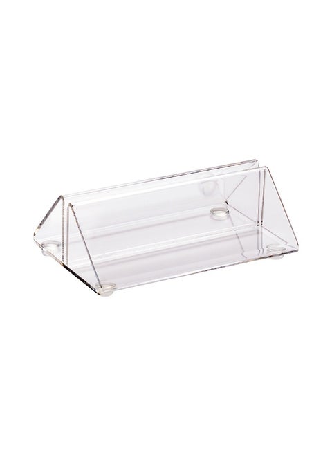 Clear Tek 3.5 x 2.4 x 1.2 Inch Card Holder, 1 Sturdy Slotted Card Holder - For Table Numbers, Or Guest Names, Use At Wedding, Party, Or Restaurant, Clear Acrylic Place Card Holder