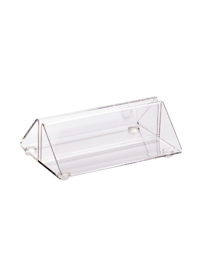 Clear Tek 3.5 x 2.4 x 1.2 Inch Card Holder, 1 Sturdy Slotted Card Holder - For Table Numbers, Or Guest Names, Use At Wedding, Party, Or Restaurant, Clear Acrylic Place Card Holder