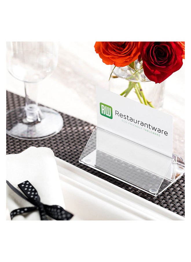 Clear Tek 3.5 x 2.4 x 1.2 Inch Card Holder, 1 Sturdy Slotted Card Holder - For Table Numbers, Or Guest Names, Use At Wedding, Party, Or Restaurant, Clear Acrylic Place Card Holder