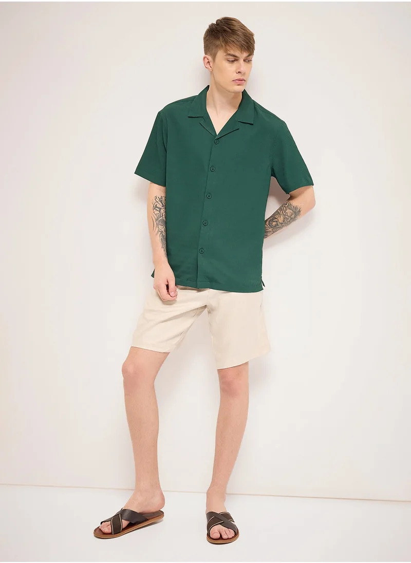 ذا بير هاوس Cotton Shirt for Men | Slim Fit, Short Sleeve, Casual or Formal Button-Down | Soft, Breathable Fabric for Work, Everyday, & All-Season Wear in Stylish
