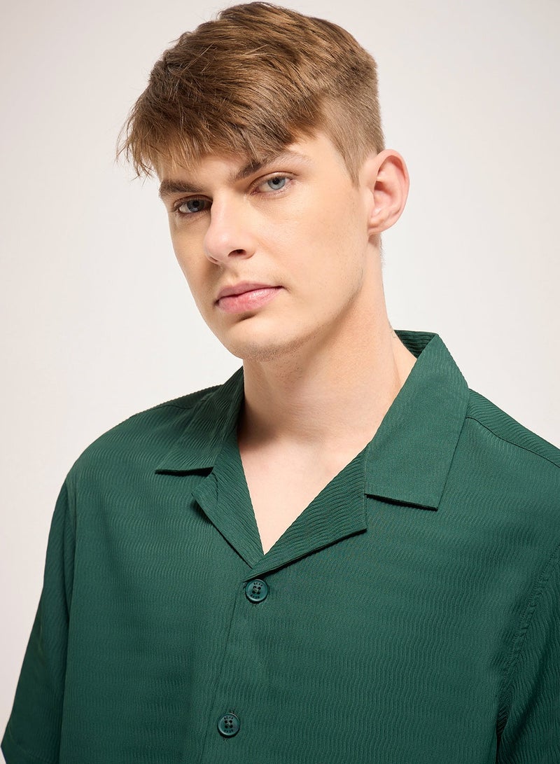 THE BEAR HOUSE Shirt for Men | Slim Fit, Short Sleeve, Casual or Formal Button-Down | Soft, Breathable Fabric for Work, Everyday, & All-Season Wear in Stylish  - Image 3