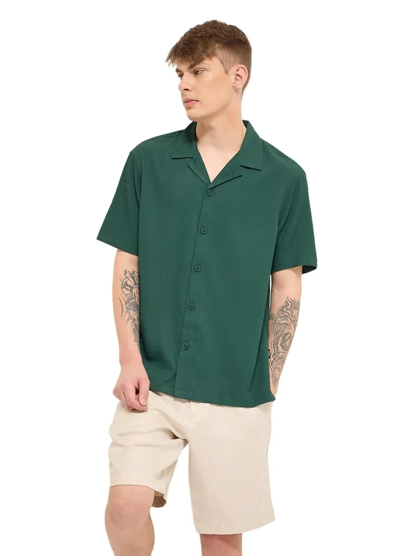 THE BEAR HOUSE Shirt for Men | Slim Fit, Short Sleeve, Casual or Formal Button-Down | Soft, Breathable Fabric for Work, Everyday, & All-Season Wear in Stylish