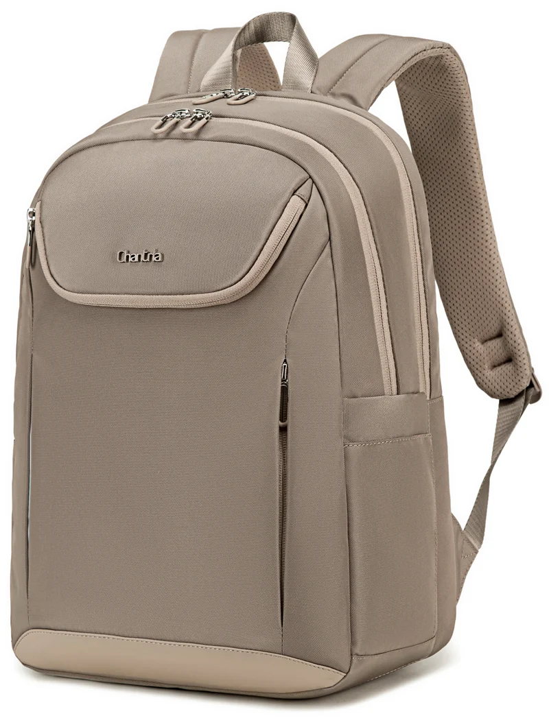 Chantria Premium Durable Lightweight Laptop Backpack for Women Water Resistant Multifunctional Daypack for Casual Office School Travel, CB00638, Khaki