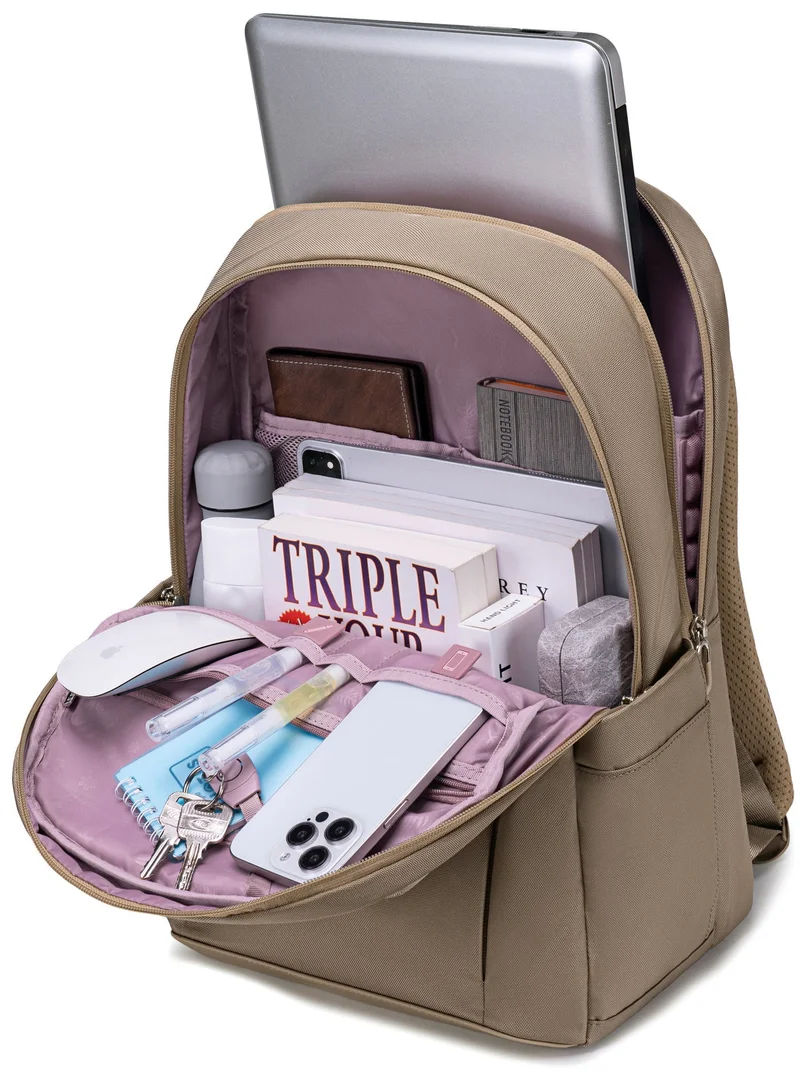 Chantria Khaki Premium Durable Lightweight Laptop Backpack for Women Water Resistant Multifunctional Daypack for Casual Office School Travel, CB00638, Khaki for Women | Best Price UAE