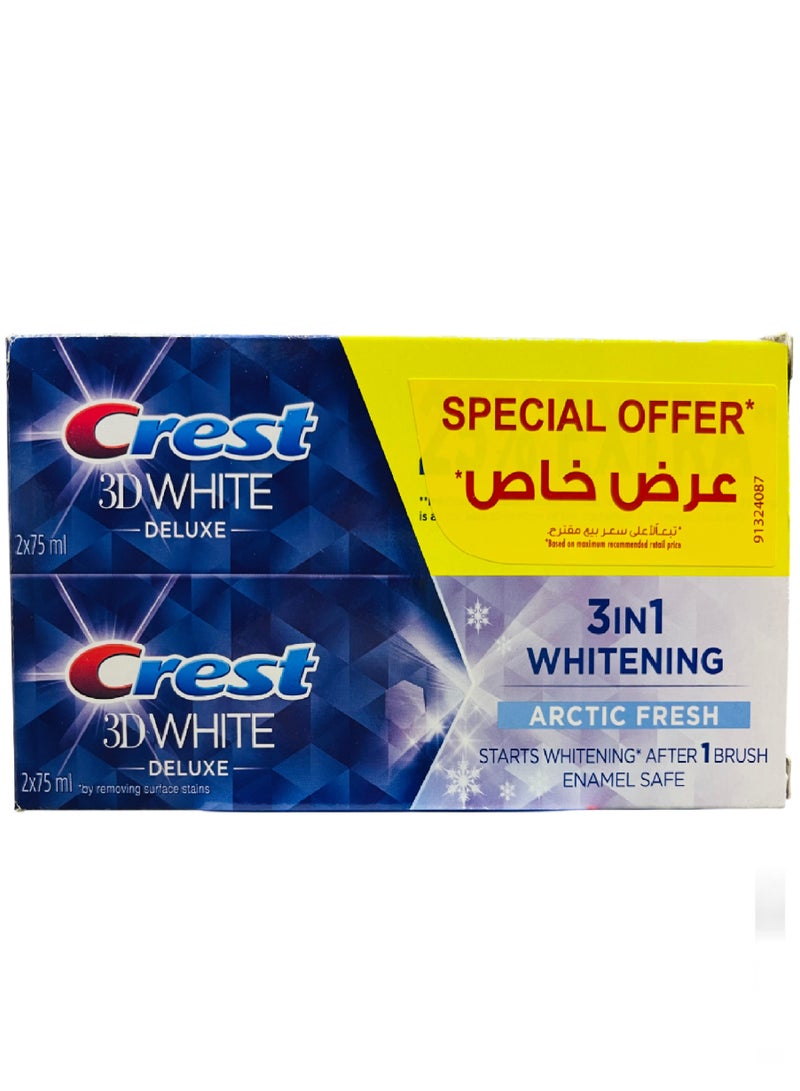Crest 3D White Delux Arctic Fresh 2x75ML