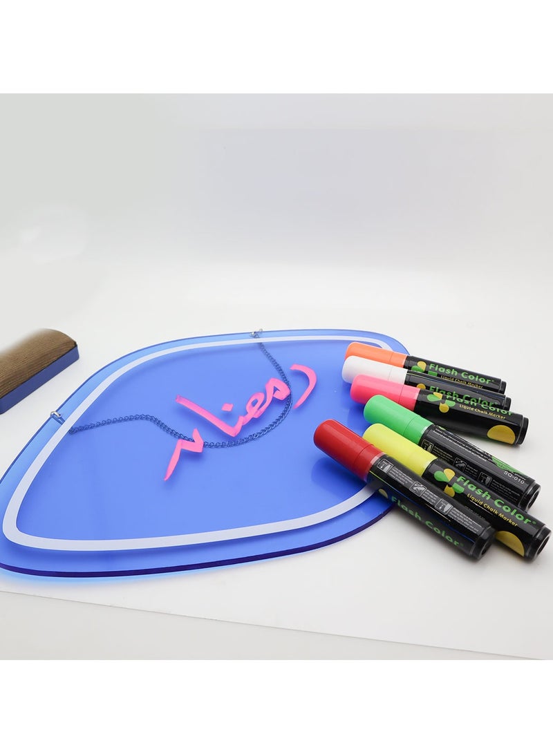 Acrylic Writing and Drawing Board with 6 Colors and Eraser – Hangable Light Board  - Image 2