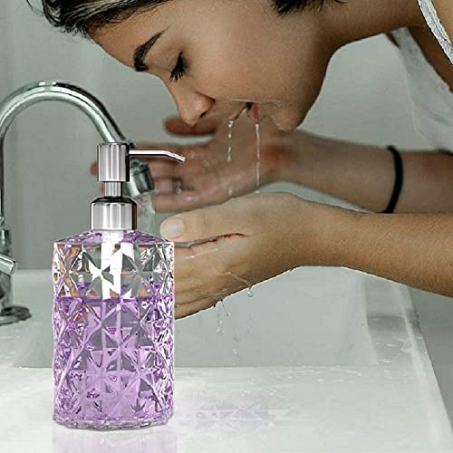 Luxansa Pack of 2 Clear Glass Liquid Soap Dispenser Set for Bathroom, Wash Basin Hand wash Accessories Bottle, Handwash Dispenser with Press Pump Bottle, Sanitizer Dispenser for Kitchen - Image 5