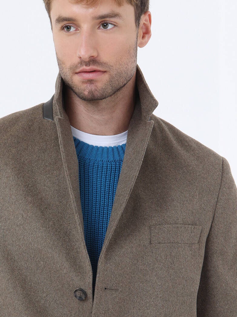 Kip Light Brown Woven Coat  - Image 2