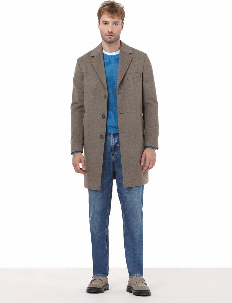 Kip Light Brown Woven Coat  - Image 5