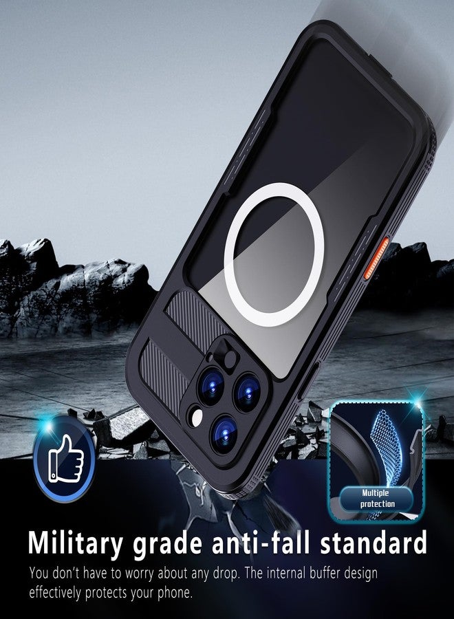 جراب YOGRE المقاوم للماء لهاتف iPhone 16 Pro Max، جراب كامل للهاتف مع واقي شاشة مدمج، متوافق مع MagSafe، جراب حماية عسكري بطول 12 قدمًا لهاتف iPhone 16 Pro Max مقاس 6.9 بوصة - Image 4