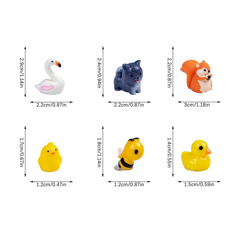 Nerfcareani 44 Pcs Mini Resin Animals 44 Styles Resin Animals Figurines Bulk for Fairy Garden Accessories, Dollhouse Decorations Slime Charms for Crafts DIY Miniature Scenes Birthday Party Favors - Image 3