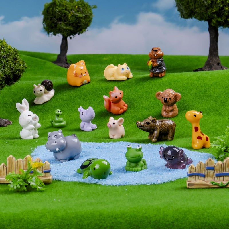 Nerfcareani 44 Pcs Mini Resin Animals 44 Styles Resin Animals Figurines Bulk for Fairy Garden Accessories, Dollhouse Decorations Slime Charms for Crafts DIY Miniature Scenes Birthday Party Favors - Image 4