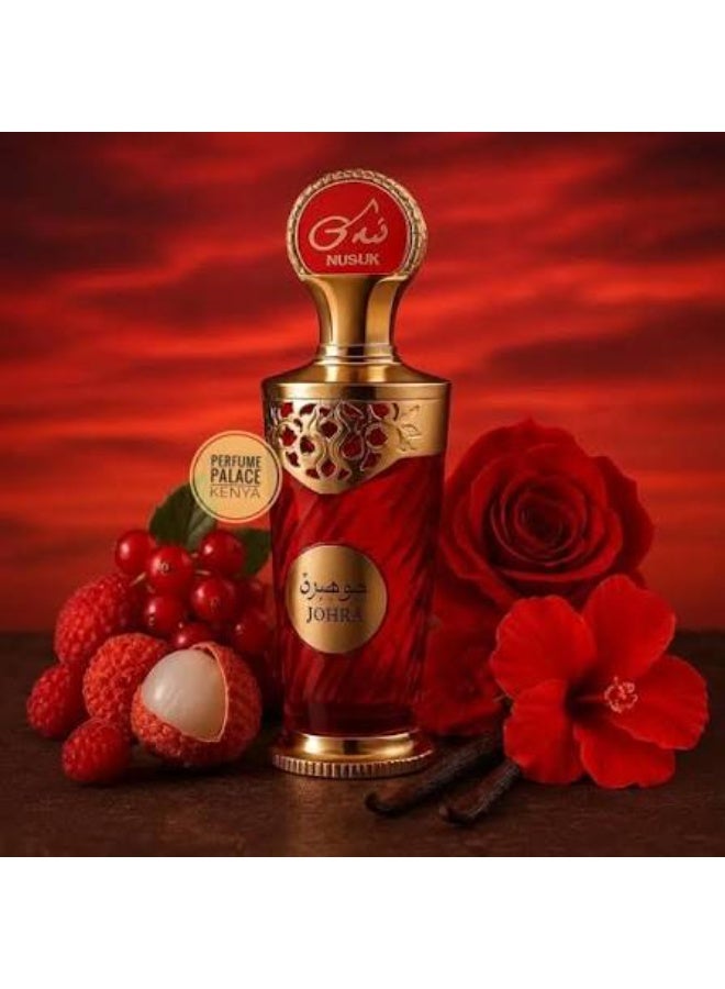 Nusuk Johra Long Lasting Perfume Hibiscus, Vanilla & Amber Fragrance Elegant Day-to-Night Scent For Women Eau De Parfum 100ML - Image 3
