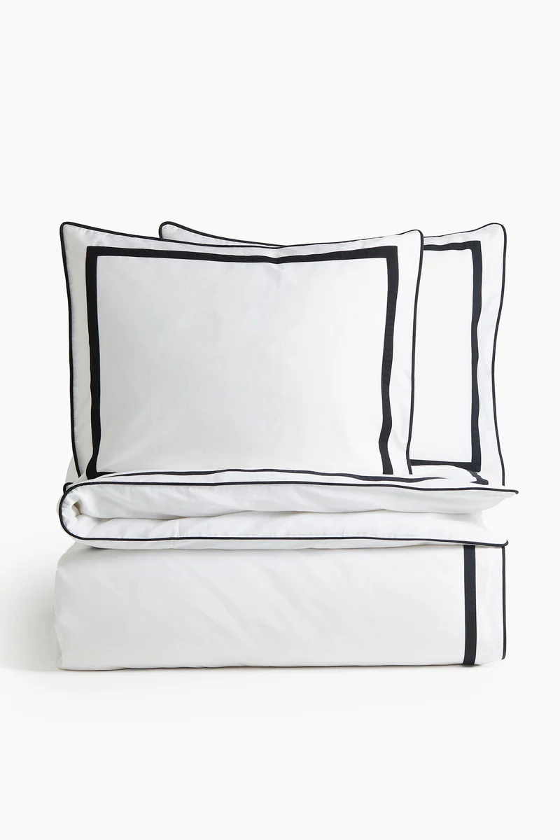 اتش اند ام طقم غطاء اللحاف من القطن المصري