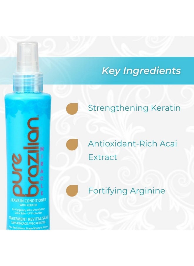 Pure Brazilian - Leave-In Conditioner - Nourishing Leave-In Hair Treatment Enriched With Keratin To Fortify And Strengthen Your Hair - Pack Of 2 (6.78 Ounce / 200 Milliliter) - Image 1
