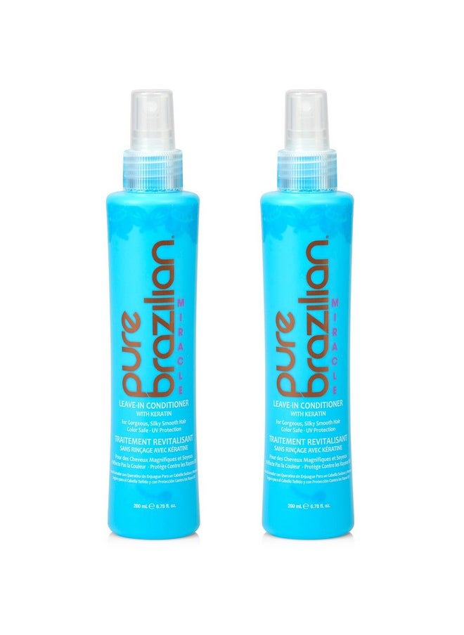 Pure Brazilian - Leave-In Conditioner - Nourishing Leave-In Hair Treatment Enriched With Keratin To Fortify And Strengthen Your Hair - Pack Of 2 (6.78 Ounce / 200 Milliliter) - Image 1
